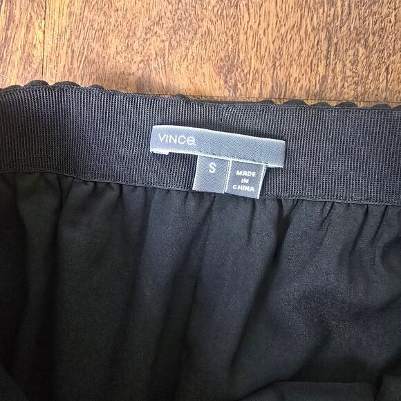 vince Two-Tone Black 100% Lamb Leather Mini Skirt Small NWOT - Picture 6 of 7